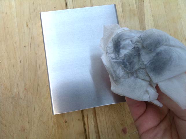 Wiping down with alcohol